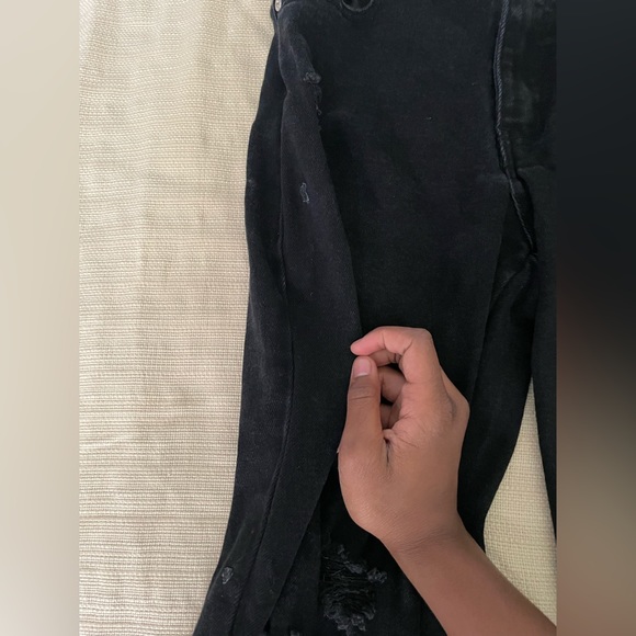 Size 3 black flare out jeans from Almost Famous! Has some Damages. - Picture 4 of 5